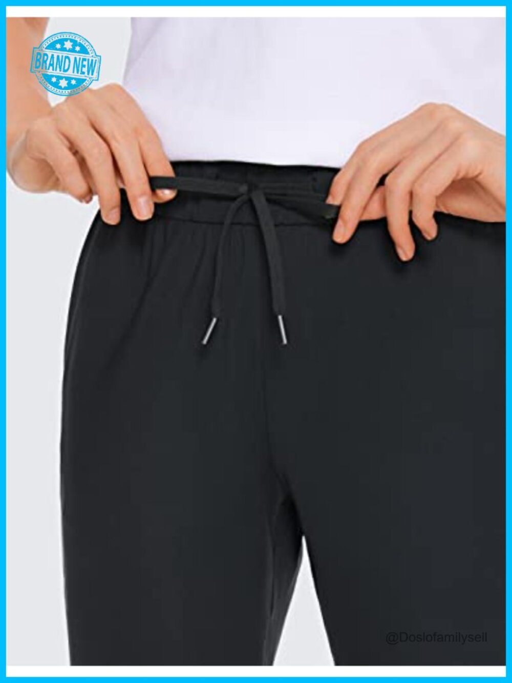 CRZ YOGA 4-Way Stretch Cropped Pants 25" High Rise Slim Fit Drawstring - Picture 6 of 6